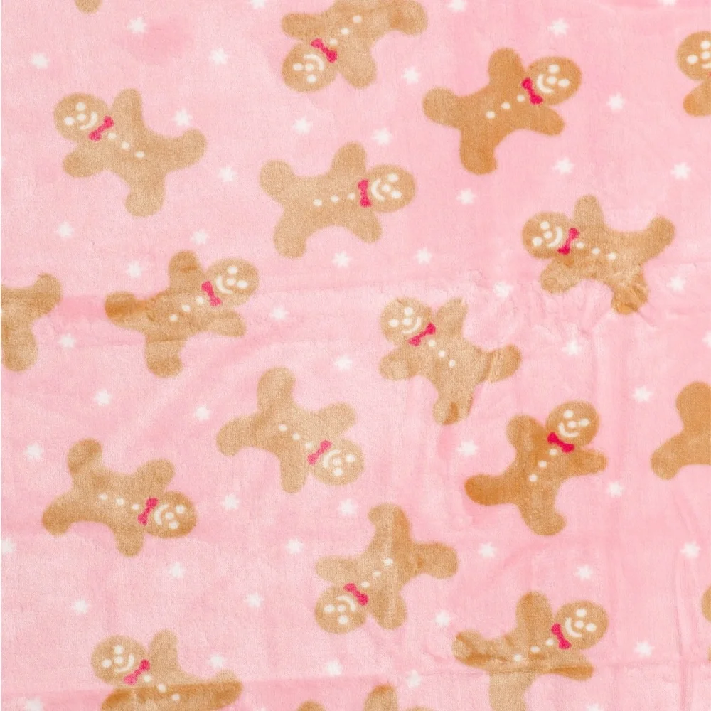 NEW Cupcakes and Cashmere 2pk Gingerbread Lane Fleece Throw Blankets